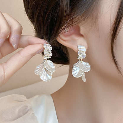 Crystal Bloom Petal Drop Earrings - BlingVows - Best Imitation & Anti Tarnish Jewelry Wholesaler