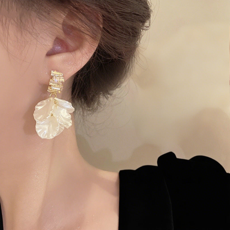 Crystal Bloom Petal Drop Earrings - BlingVows - Best Imitation & Anti Tarnish Jewelry Wholesaler