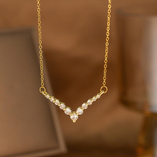Crystal V Mangalsutra Pendant Necklace