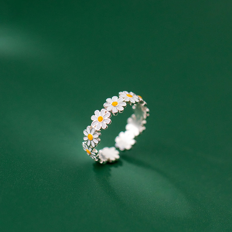 Daisy Bloom Anti-Tarnish Adjustable Ring - BlingVows - Best Imitation & Anti Tarnish Jewelry Wholesaler
