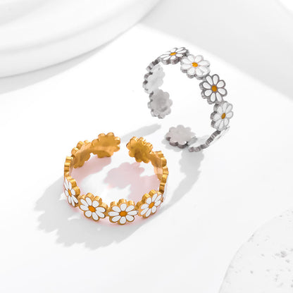 Daisy Bloom Anti-Tarnish Adjustable Ring