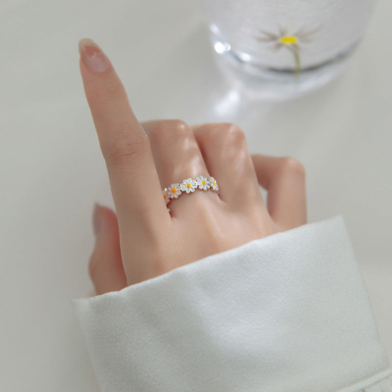Daisy Bloom Anti-Tarnish Adjustable Ring - BlingVows - Best Imitation & Anti Tarnish Jewelry Wholesaler