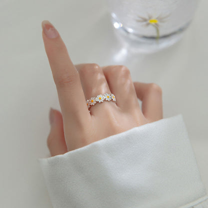 Daisy Bloom Anti-Tarnish Adjustable Ring - BlingVows - Best Imitation & Anti Tarnish Jewelry Wholesaler