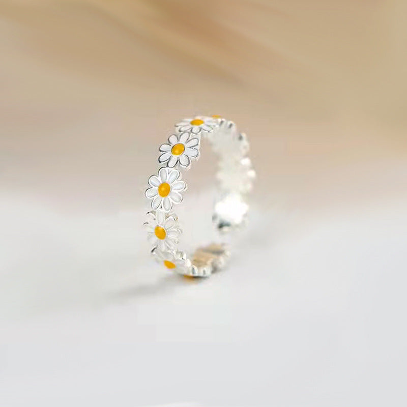 Daisy Bloom Anti-Tarnish Adjustable Ring - BlingVows - Best Imitation & Anti Tarnish Jewelry Wholesaler