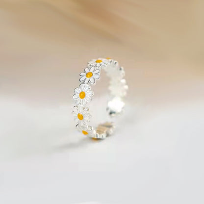 Daisy Bloom Anti-Tarnish Adjustable Ring - BlingVows - Best Imitation & Anti Tarnish Jewelry Wholesaler