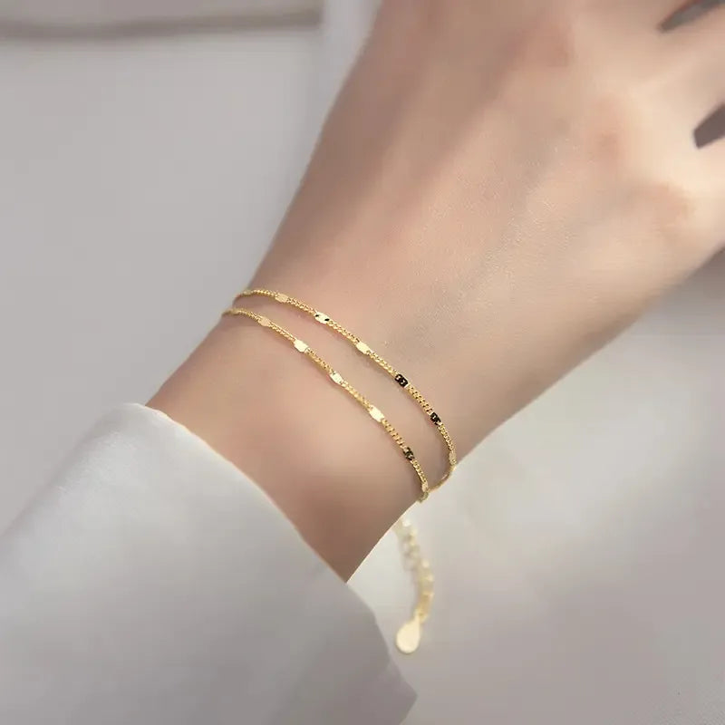 Double Layered Satellite Chain Bracelet - BlingVows - Best Imitation & Anti Tarnish Jewelry Wholesaler
