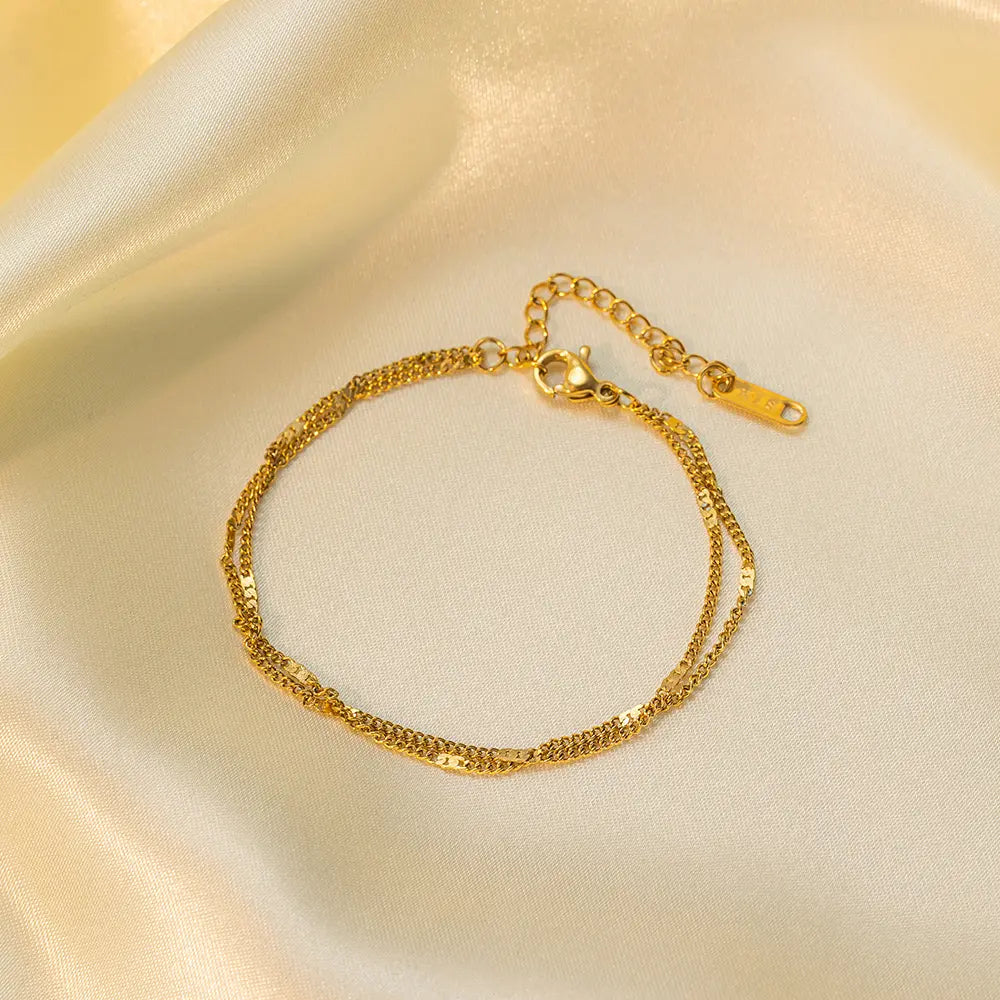 Double Layered Satellite Chain Bracelet - BlingVows - Best Imitation & Anti Tarnish Jewelry Wholesaler