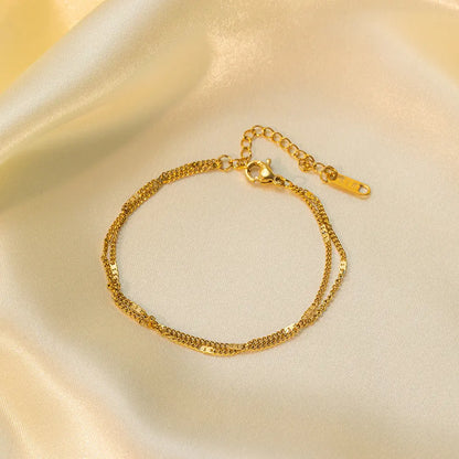 Double Layered Satellite Chain Bracelet - BlingVows - Best Imitation & Anti Tarnish Jewelry Wholesaler
