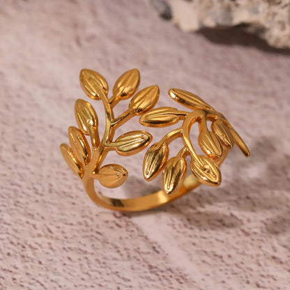 Exaggerated Branch Leaf Finger Ring - BlingVows - Best Imitation & Anti Tarnish Jewelry Wholesaler
