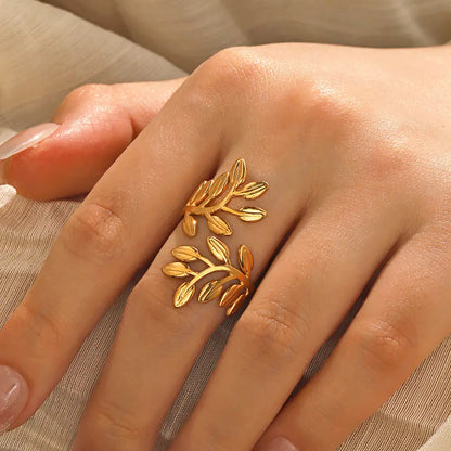 Exaggerated Branch Leaf Finger Ring - BlingVows - Best Imitation & Anti Tarnish Jewelry Wholesaler