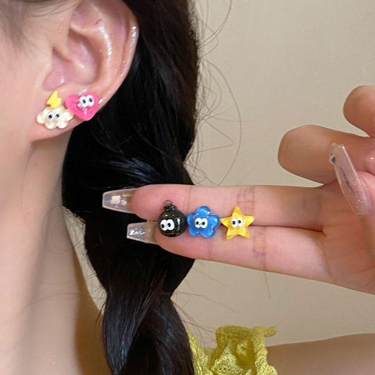 Five-Piece Cute Cartoon Stud Earrings Set
