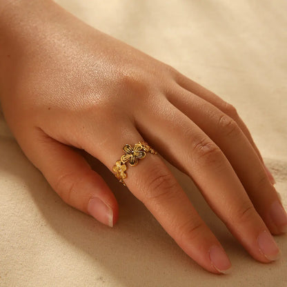 Flower Adjustable Opening Rings - BlingVows - Best Imitation & Anti Tarnish Jewelry Wholesaler