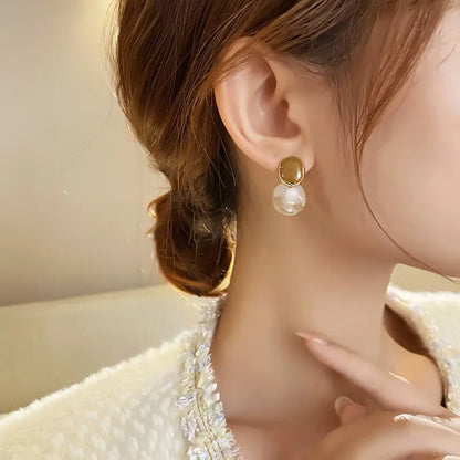 Geometric Round Contrast Enamel Earrings - BlingVows - Best Imitation & Anti Tarnish Jewelry Wholesaler