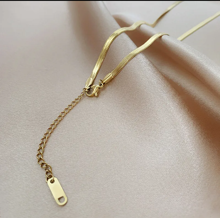 Gold Flat Snake Chain - BlingVows - Best Imitation & Anti Tarnish Jewelry Wholesaler