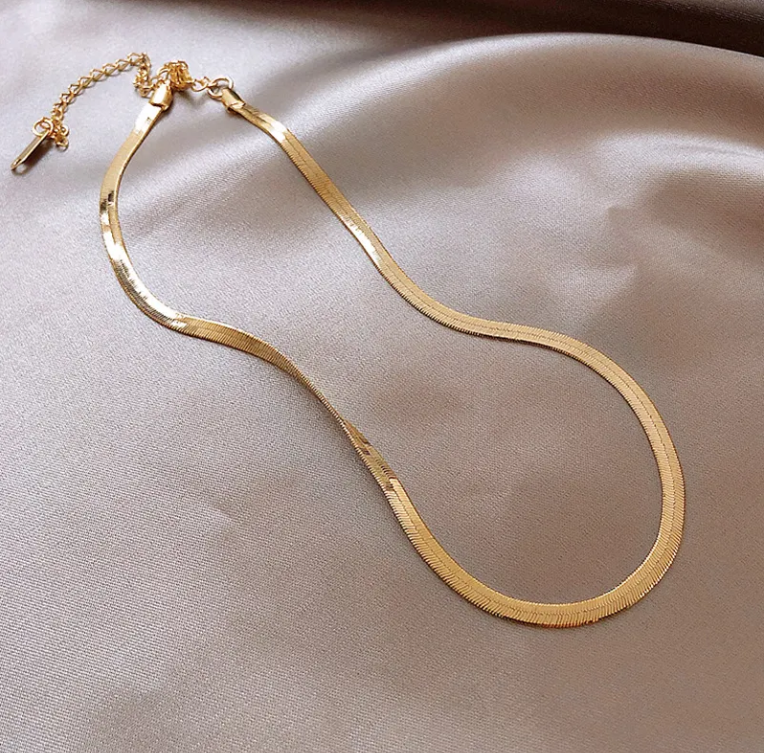 Gold Flat Snake Chain - BlingVows - Best Imitation & Anti Tarnish Jewelry Wholesaler