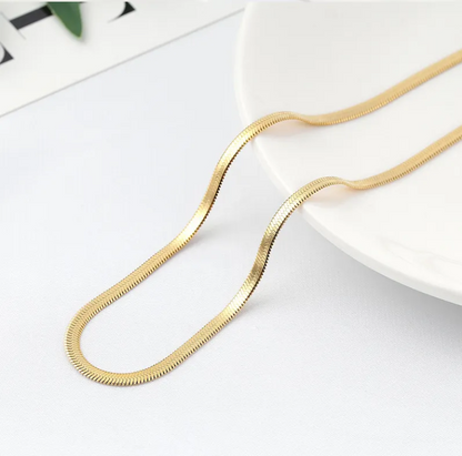 Gold Flat Snake Chain - BlingVows - Best Imitation & Anti Tarnish Jewelry Wholesaler