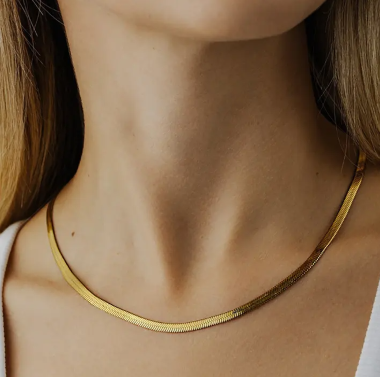 Gold Flat Snake Chain - BlingVows - Best Imitation & Anti Tarnish Jewelry Wholesaler