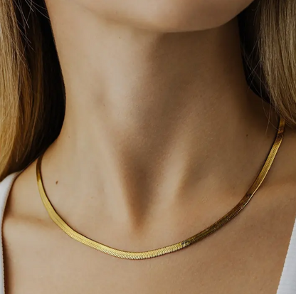 Gold Flat Snake Chain - BlingVows - Best Imitation & Anti Tarnish Jewelry Wholesaler