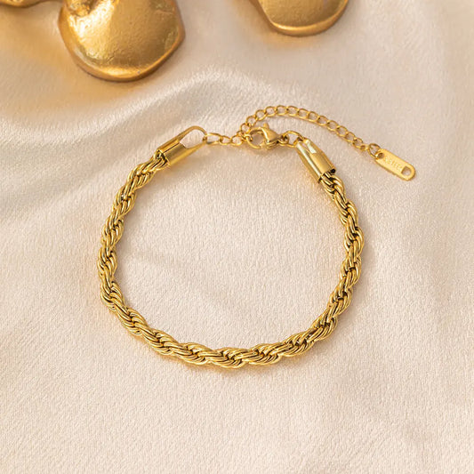 Gold Plated Anti-Tarnish Twisted Cable Chain Bracelet - BlingVows - Best Imitation & Anti Tarnish Jewelry Wholesaler