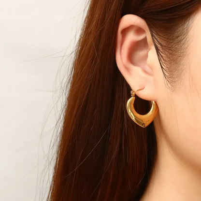 Gold Plated Love Heart Women Hoop Earrings - BlingVows - Best Imitation & Anti Tarnish Jewelry Wholesaler