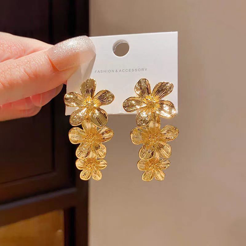 Golden Bloom Cascade Earrings - BlingVows - Best Imitation & Anti Tarnish Jewelry Wholesaler