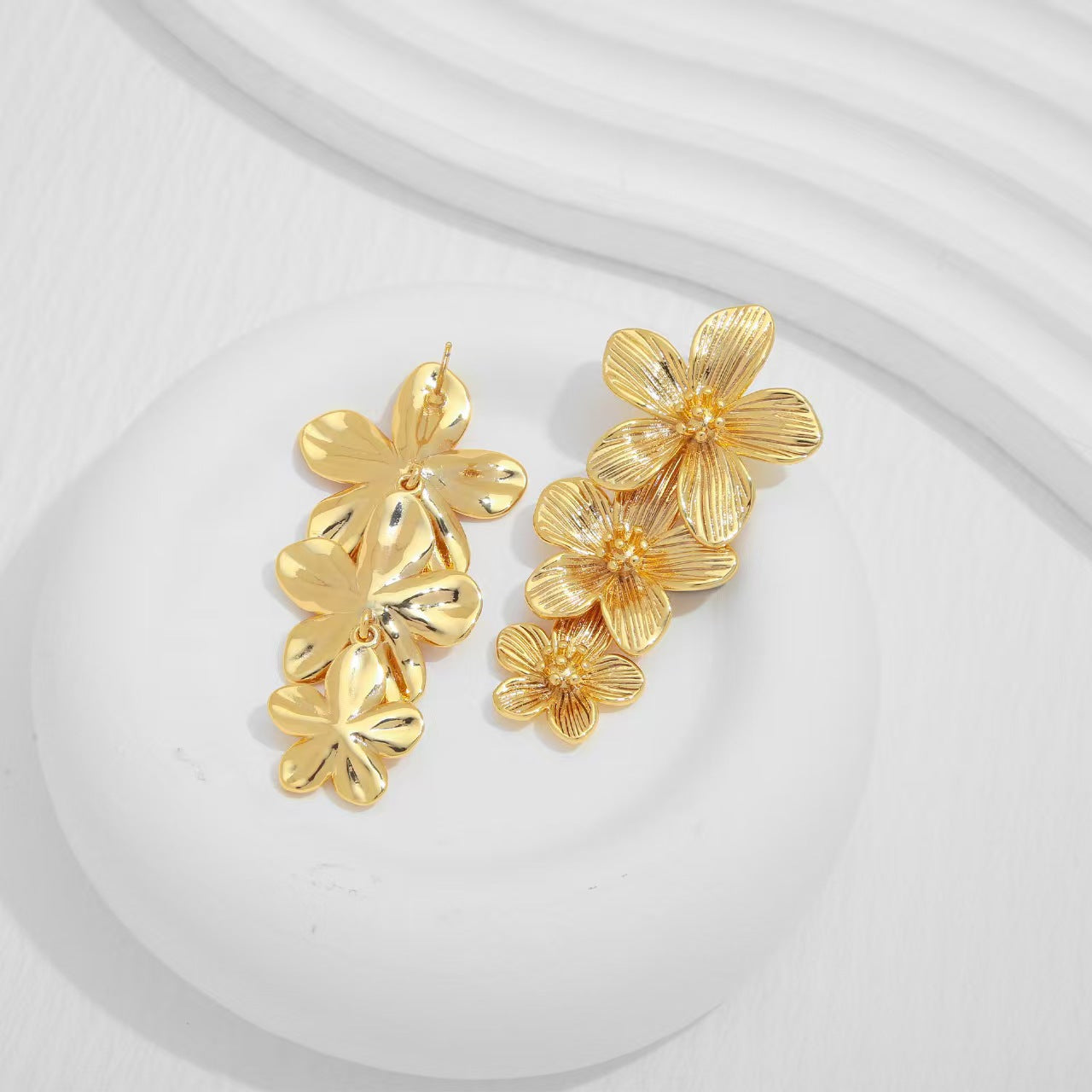 Golden Bloom Cascade Earrings - BlingVows - Best Imitation & Anti Tarnish Jewelry Wholesaler