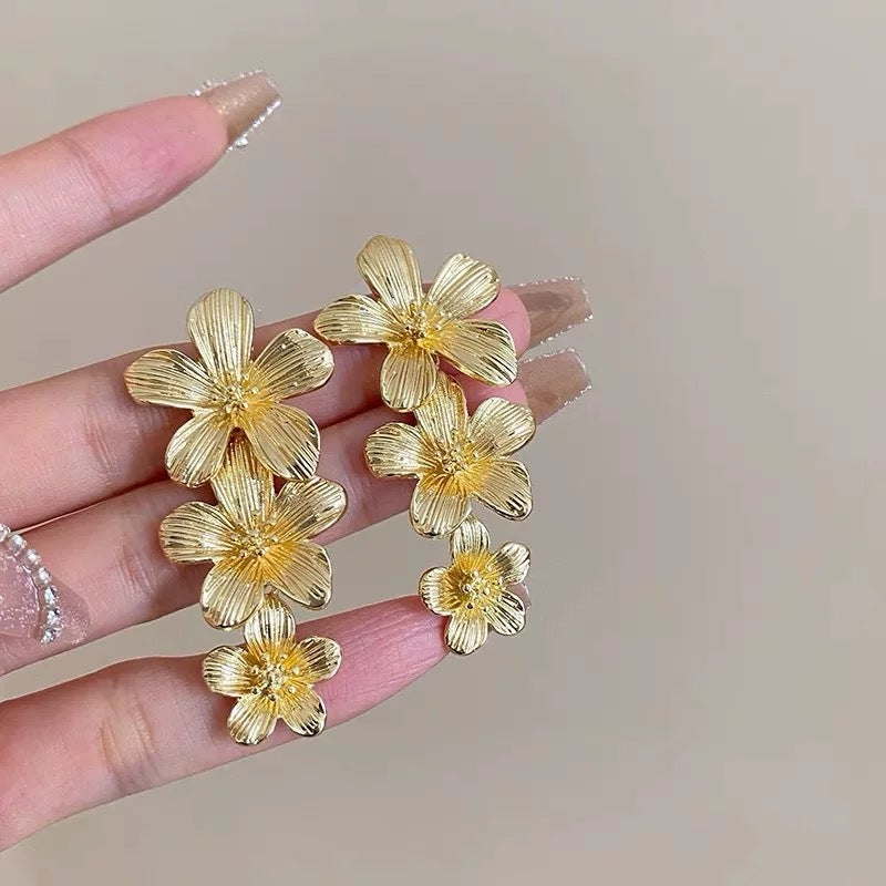 Golden Bloom Cascade Earrings - BlingVows - Best Imitation & Anti Tarnish Jewelry Wholesaler