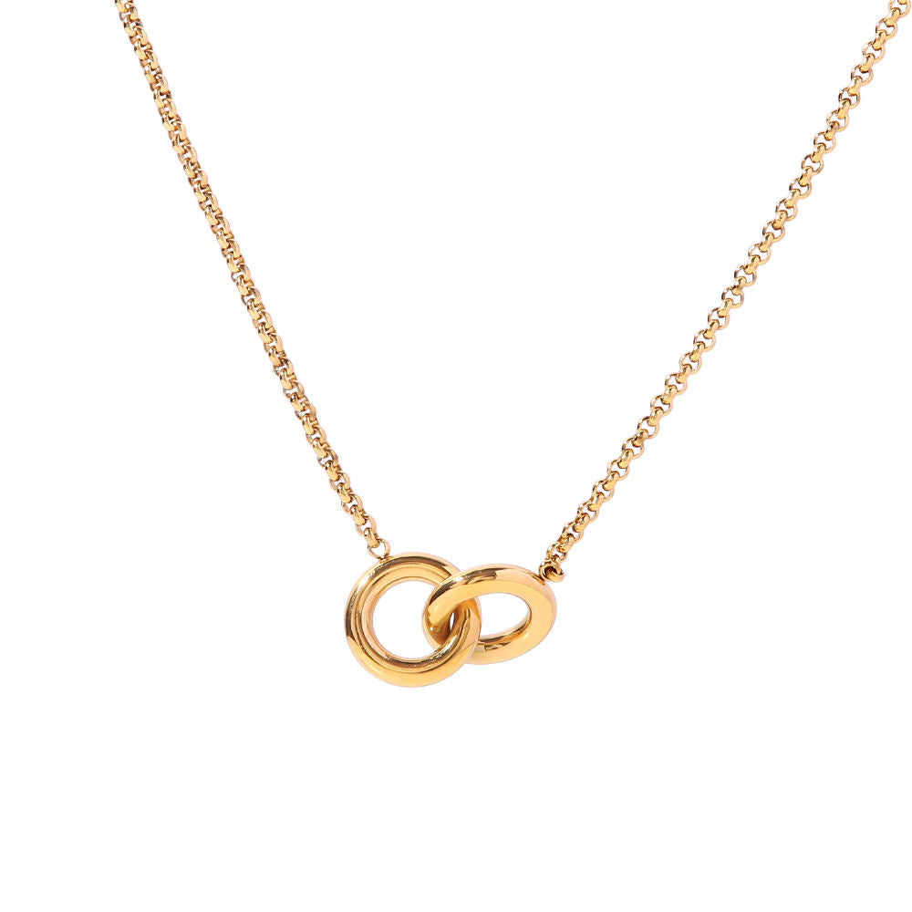 Double Ring Pendant Necklace