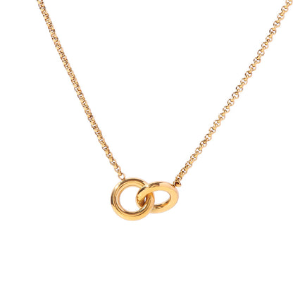 Double Ring Pendant Necklace