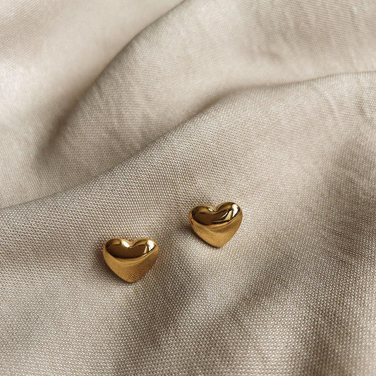 Golden Heart Glow Studs