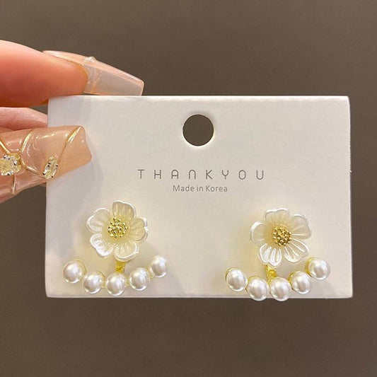 Floral Pearl Stud Earrings