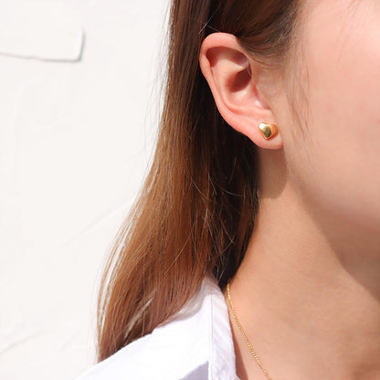 Golden Heart Glow Studs