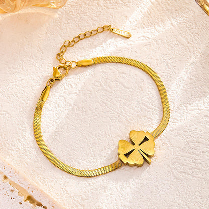Gold Clover Charm Bracelet