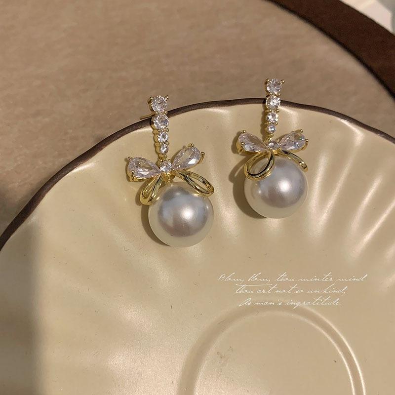 Pearl Butterfly Drop Earrings