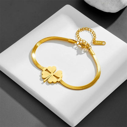 Gold Clover Charm Bracelet