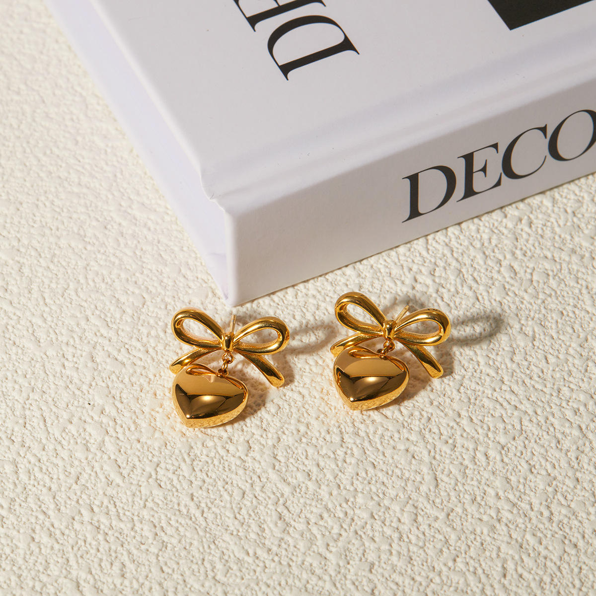Bow & Heart Stud Earrings