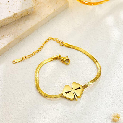 Gold Clover Charm Bracelet