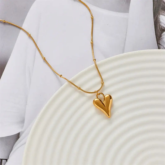 Heart Beads Chain Necklace - BlingVows - Best Imitation & Anti Tarnish Jewelry Wholesaler