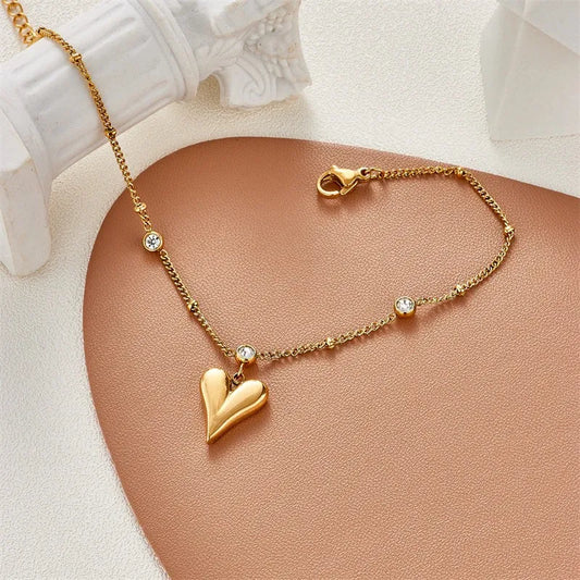 Heart Drop Stone Bracelet - BlingVows - Best Imitation & Anti Tarnish Jewelry Wholesaler