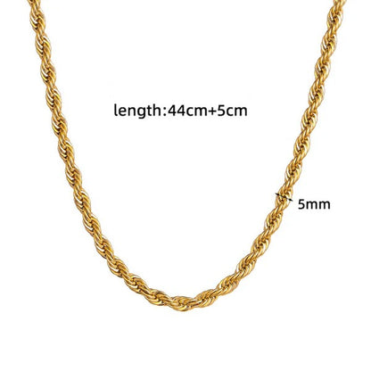 Golden Rope Twist Chain – Anti-Tarnish