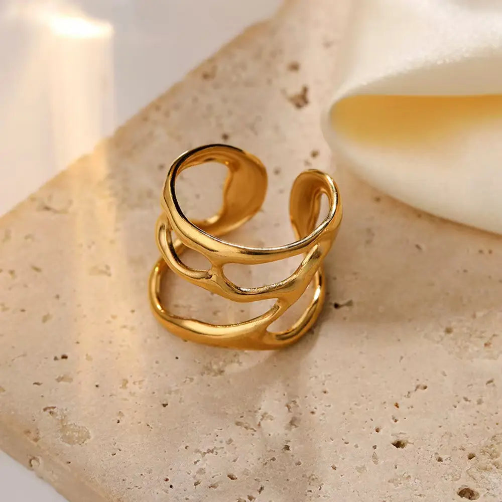Irregular Liquid Design Rings - BlingVows - Best Imitation & Anti Tarnish Jewelry Wholesaler