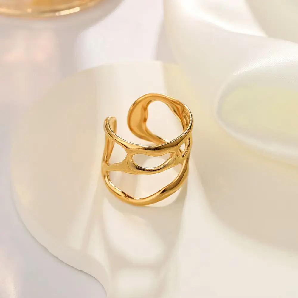 Irregular Liquid Design Rings - BlingVows - Best Imitation & Anti Tarnish Jewelry Wholesaler