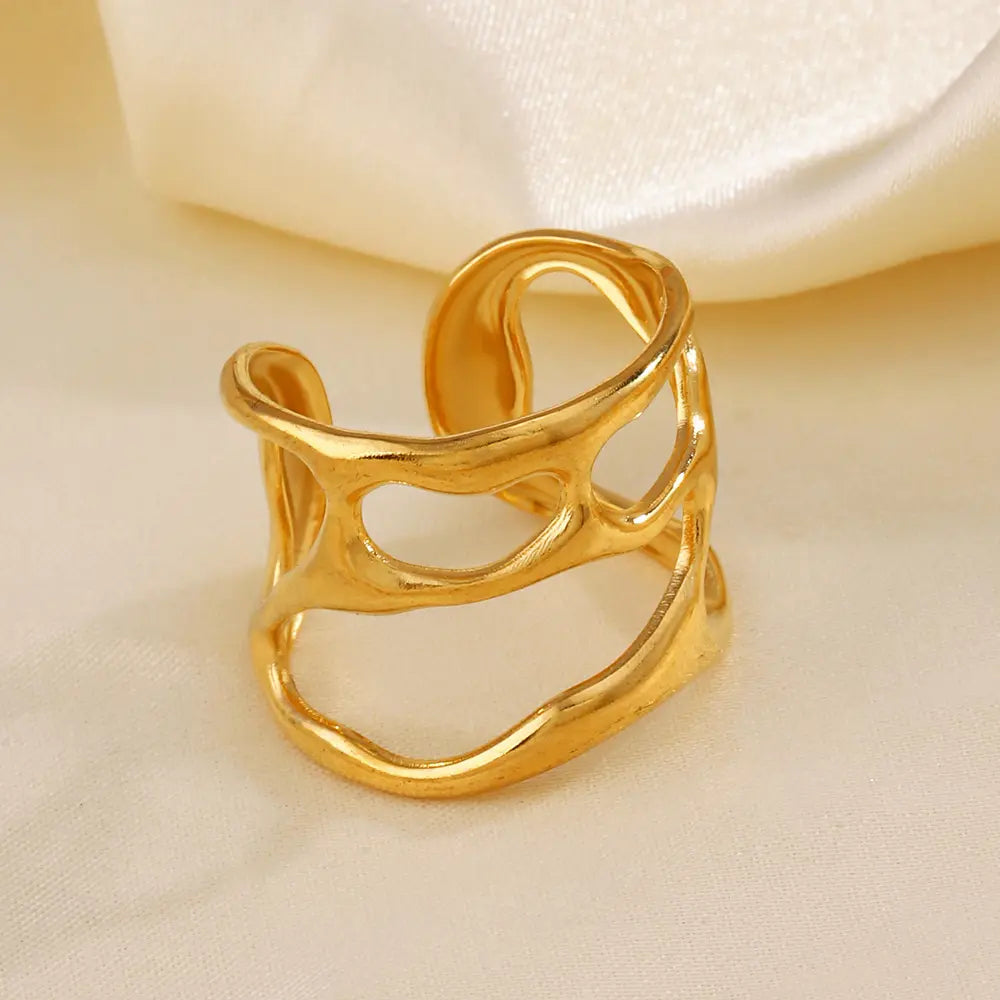 Irregular Liquid Design Rings - BlingVows - Best Imitation & Anti Tarnish Jewelry Wholesaler
