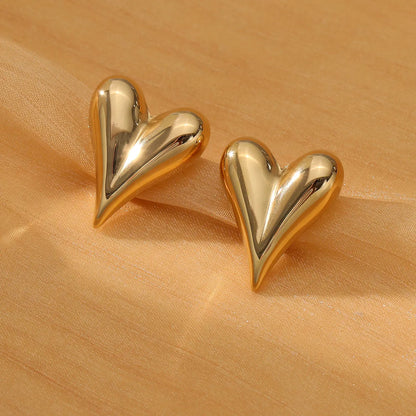 Puffy Heart Statement Stud Earrings