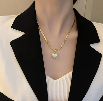 Love Heart Shaped Pearl Pendant Necklace - BlingVows - Best Imitation & Anti Tarnish Jewelry Wholesaler