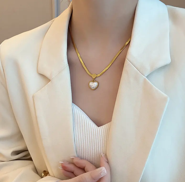 Love Heart Shaped Pearl Pendant Necklace - BlingVows - Best Imitation & Anti Tarnish Jewelry Wholesaler
