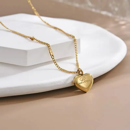 Minimal Heart Love Stamp Necklace - BlingVows - Best Imitation & Anti Tarnish Jewelry Wholesaler