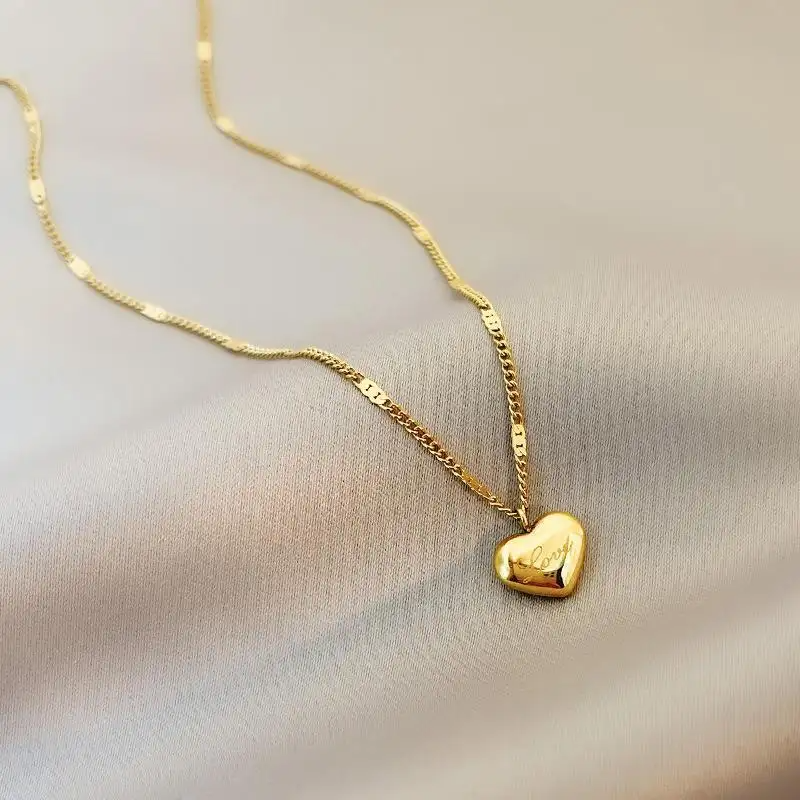 Minimal Heart Love Stamp Necklace - BlingVows - Best Imitation & Anti Tarnish Jewelry Wholesaler