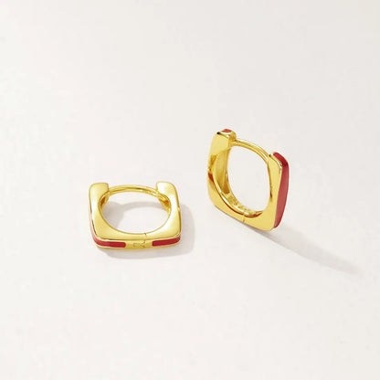 Oil-drop Square Hoop Earrings - BlingVows - Best Imitation & Anti Tarnish Jewelry Wholesaler