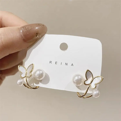 Pretty Enamelled Butterfly Studs - BlingVows - Best Imitation & Anti Tarnish Jewelry Wholesaler